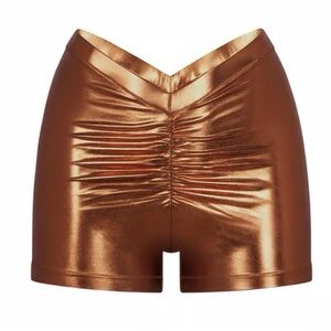 Skims Metallic Swim V-Waist Shorts Penny XL